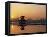 Taiwan, Kaohsiung, Lotus Lake at Sunset-Steve Vidler-Framed Stretched Canvas