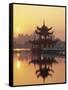 Taiwan, Kaohsiung, Lotus Lake at Sunset-Steve Vidler-Framed Stretched Canvas