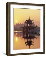 Taiwan, Kaohsiung, Lotus Lake at Sunset-Steve Vidler-Framed Photographic Print