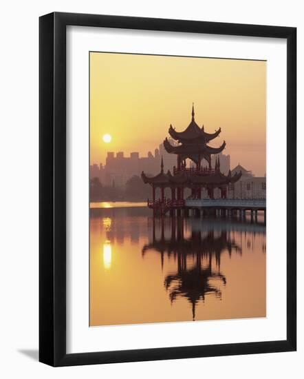 Taiwan, Kaohsiung, Lotus Lake at Sunset-Steve Vidler-Framed Photographic Print