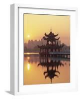 Taiwan, Kaohsiung, Lotus Lake at Sunset-Steve Vidler-Framed Photographic Print