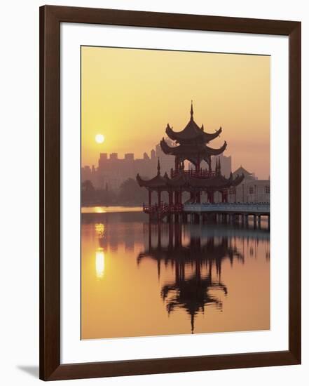 Taiwan, Kaohsiung, Lotus Lake at Sunset-Steve Vidler-Framed Photographic Print