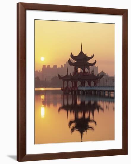 Taiwan, Kaohsiung, Lotus Lake at Sunset-Steve Vidler-Framed Photographic Print