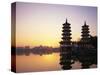 Taiwan, Kaohsiung, Lotus Lake, Dragon and Tiger Pagodas-Steve Vidler-Stretched Canvas