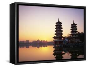 Taiwan, Kaohsiung, Lotus Lake, Dragon and Tiger Pagodas-Steve Vidler-Framed Stretched Canvas