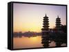 Taiwan, Kaohsiung, Lotus Lake, Dragon and Tiger Pagodas-Steve Vidler-Framed Stretched Canvas