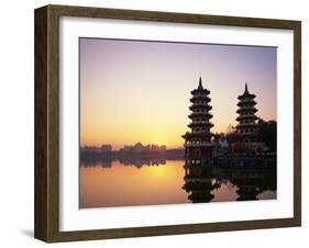 Taiwan, Kaohsiung, Lotus Lake, Dragon and Tiger Pagodas-Steve Vidler-Framed Photographic Print