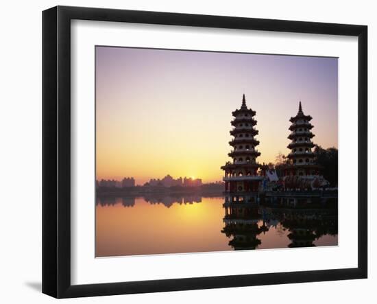 Taiwan, Kaohsiung, Lotus Lake, Dragon and Tiger Pagodas-Steve Vidler-Framed Photographic Print