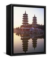 Taiwan, Kaohsiung, Lotus Lake, Dragon and Tiger Pagodas-Steve Vidler-Framed Stretched Canvas