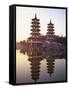 Taiwan, Kaohsiung, Lotus Lake, Dragon and Tiger Pagodas-Steve Vidler-Framed Stretched Canvas