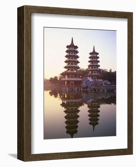 Taiwan, Kaohsiung, Lotus Lake, Dragon and Tiger Pagodas-Steve Vidler-Framed Photographic Print