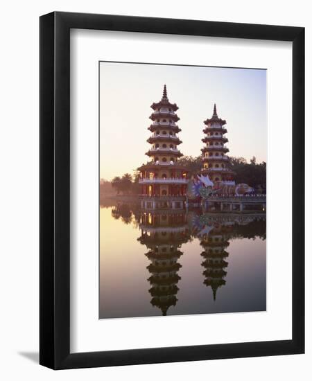 Taiwan, Kaohsiung, Lotus Lake, Dragon and Tiger Pagodas-Steve Vidler-Framed Photographic Print