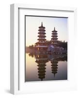 Taiwan, Kaohsiung, Lotus Lake, Dragon and Tiger Pagodas-Steve Vidler-Framed Photographic Print