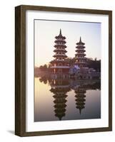 Taiwan, Kaohsiung, Lotus Lake, Dragon and Tiger Pagodas-Steve Vidler-Framed Photographic Print