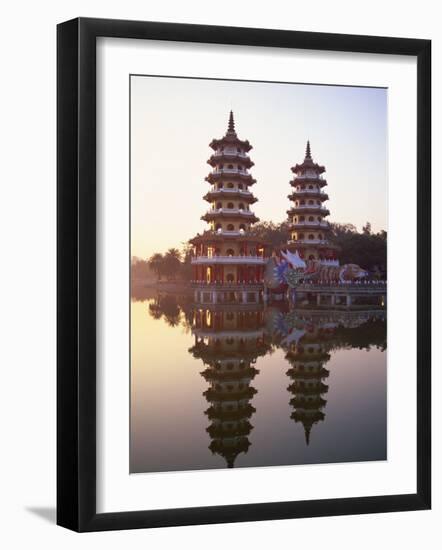 Taiwan, Kaohsiung, Lotus Lake, Dragon and Tiger Pagodas-Steve Vidler-Framed Photographic Print