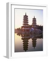 Taiwan, Kaohsiung, Lotus Lake, Dragon and Tiger Pagodas-Steve Vidler-Framed Photographic Print