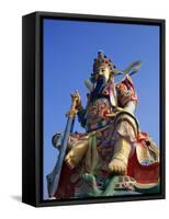 Taiwan, Kaohsiung, Lotus Lake, Statue of Taoist God Xuan-Tian-Shang-Di-Steve Vidler-Framed Stretched Canvas