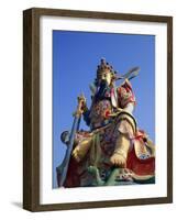 Taiwan, Kaohsiung, Lotus Lake, Statue of Taoist God Xuan-Tian-Shang-Di-Steve Vidler-Framed Photographic Print