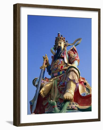 Taiwan, Kaohsiung, Lotus Lake, Statue of Taoist God Xuan-Tian-Shang-Di-Steve Vidler-Framed Photographic Print