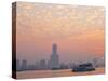 Taiwan, Kaohsiung, View of Harbour Looking Towards the City and Kaoshiung 85 Sky Tower - Tunex Sky -Jane Sweeney-Stretched Canvas