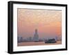Taiwan, Kaohsiung, View of Harbour Looking Towards the City and Kaoshiung 85 Sky Tower - Tunex Sky -Jane Sweeney-Framed Photographic Print