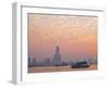 Taiwan, Kaohsiung, View of Harbour Looking Towards the City and Kaoshiung 85 Sky Tower - Tunex Sky -Jane Sweeney-Framed Photographic Print