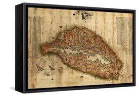 Taiwan - Panoramic Map-Lantern Press-Framed Stretched Canvas