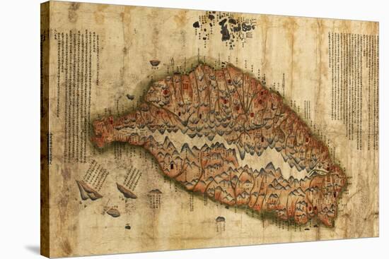 Taiwan - Panoramic Map-Lantern Press-Stretched Canvas