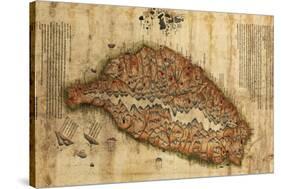 Taiwan - Panoramic Map-Lantern Press-Stretched Canvas