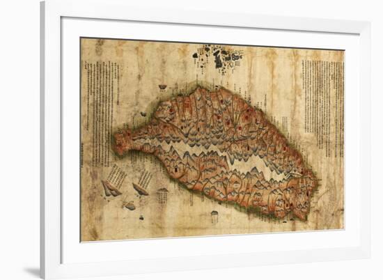 Taiwan - Panoramic Map-Lantern Press-Framed Premium Giclee Print