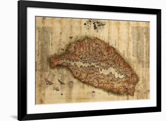 Taiwan - Panoramic Map-Lantern Press-Framed Premium Giclee Print