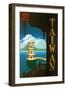 Taiwan: Sun Moon Lake, c.1950-null-Framed Giclee Print