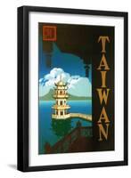 Taiwan: Sun Moon Lake, c.1950-null-Framed Giclee Print