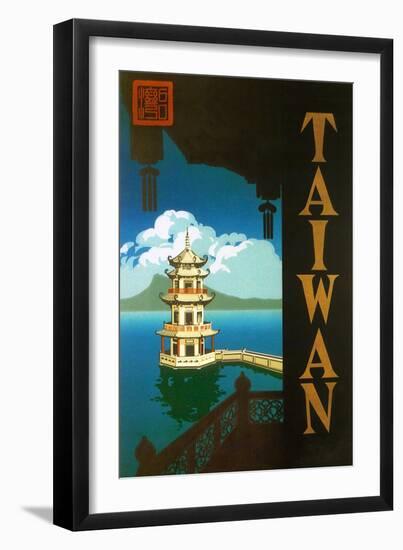 Taiwan: Sun Moon Lake, c.1950-null-Framed Giclee Print