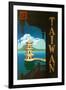 Taiwan: Sun Moon Lake, c.1950-null-Framed Giclee Print