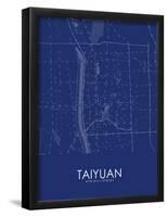Taiyuan, China Blue Map-null-Framed Poster