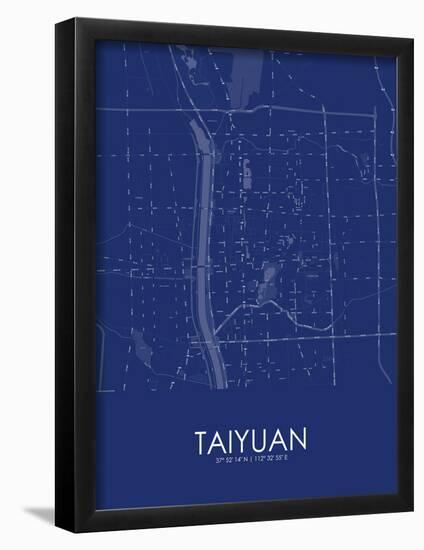 Taiyuan, China Blue Map-null-Framed Poster