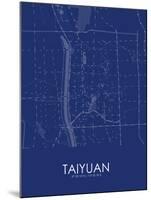 Taiyuan, China Blue Map-null-Mounted Poster