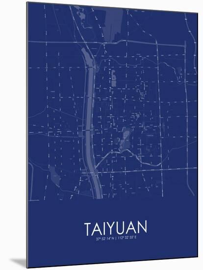 Taiyuan, China Blue Map-null-Mounted Poster