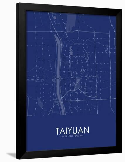 Taiyuan, China Blue Map-null-Framed Poster