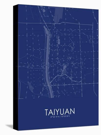 Taiyuan, China Blue Map-null-Stretched Canvas