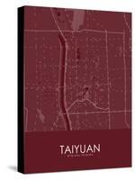 Taiyuan, China Red Map-null-Stretched Canvas