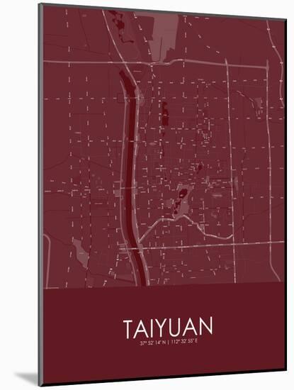 Taiyuan, China Red Map-null-Mounted Poster