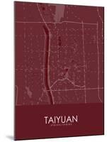 Taiyuan, China Red Map-null-Mounted Poster