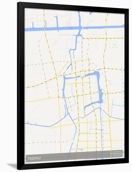 Taizhou, China Map-null-Framed Poster