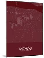 Taizhou, China Red Map-null-Mounted Poster