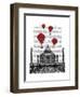 Taj Mahal and Red Hot Air Balloons-Fab Funky-Framed Art Print