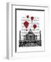 Taj Mahal and Red Hot Air Balloons-Fab Funky-Framed Art Print