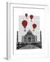 Taj Mahal and Red Hot Air Balloons-Fab Funky-Framed Art Print