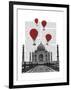 Taj Mahal and Red Hot Air Balloons-Fab Funky-Framed Art Print